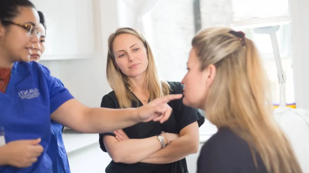 Delegates being trained by Holly Cole Hawkins at Avanti Aesthetics Academy